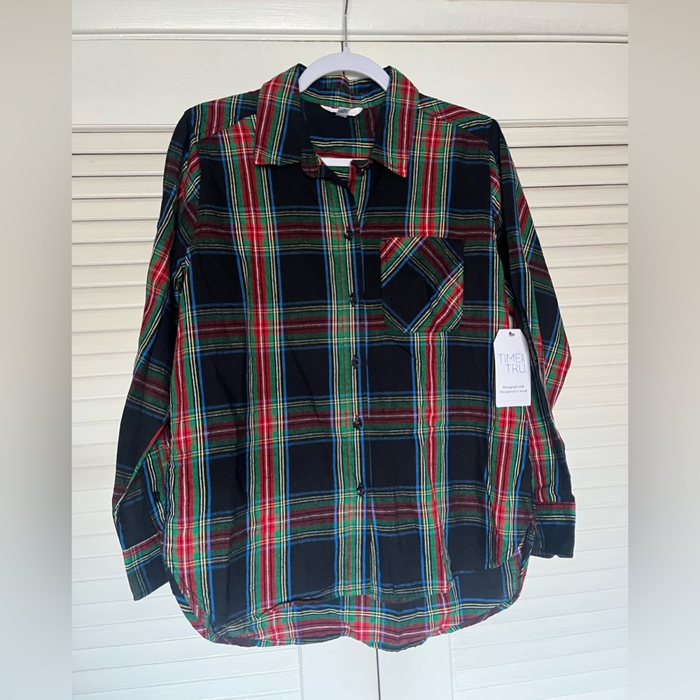 Time & Tru Flannel Plaid S